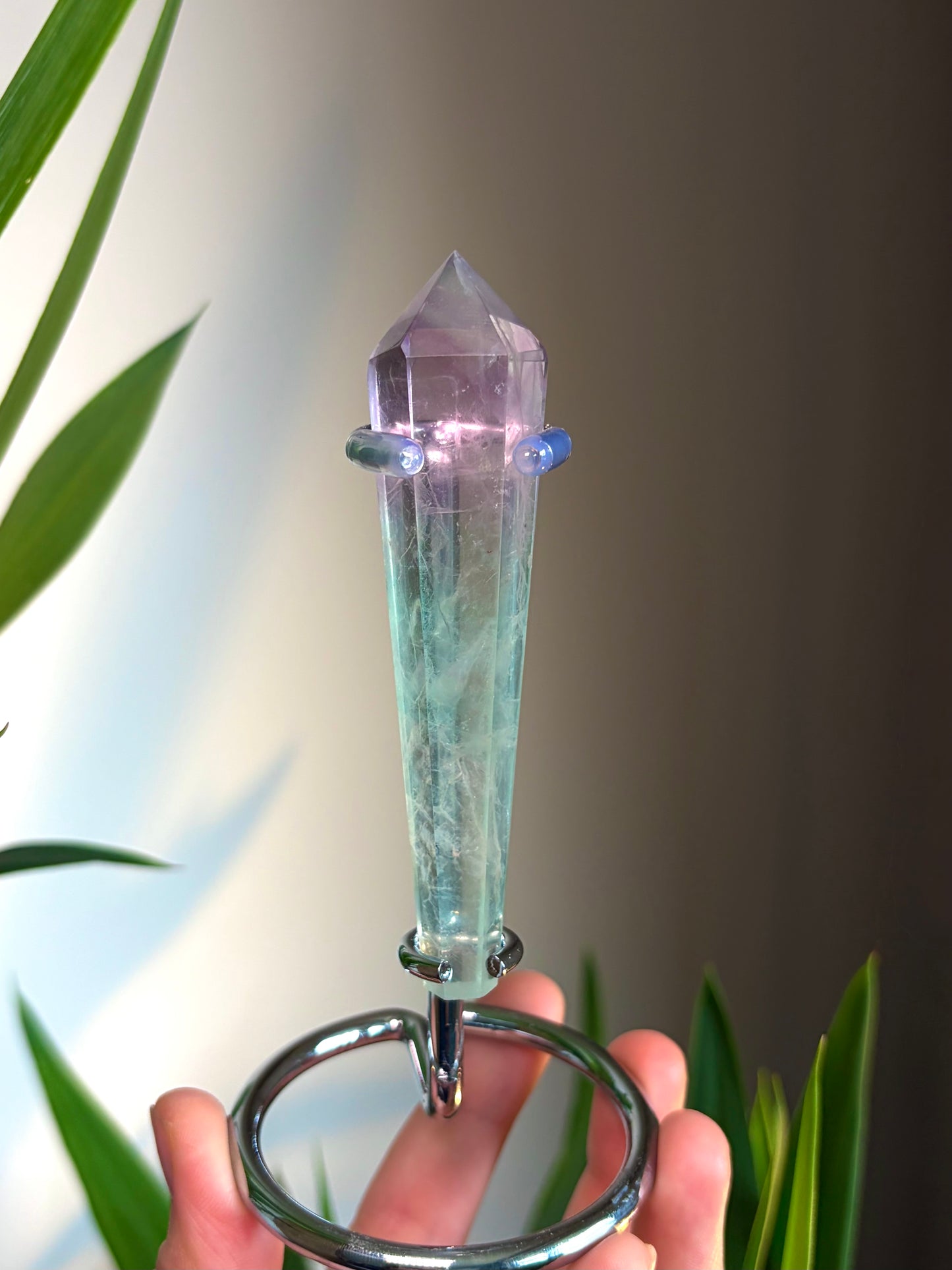 Fluorite Point on custom stand