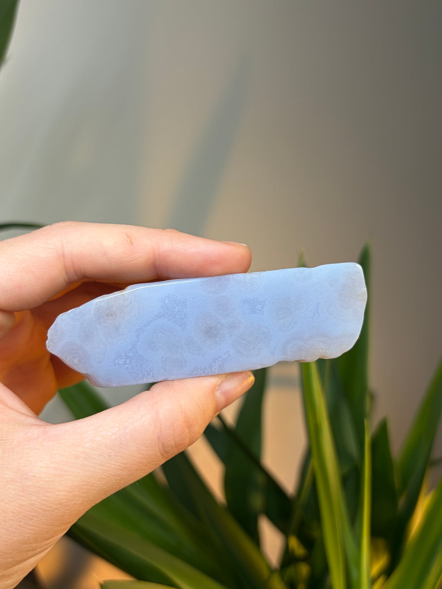 Blue Chalcedony Slice with stand