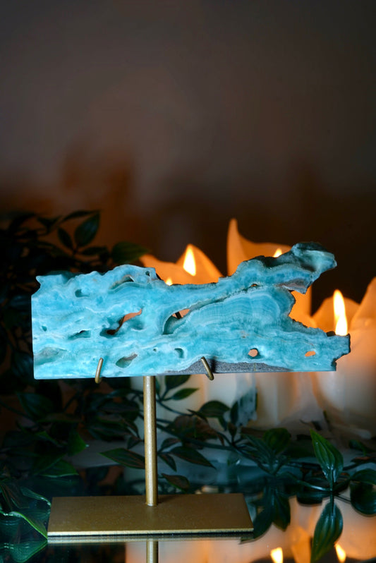 Hemimorphite Slab on Stand
