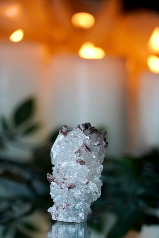 Apophyllite with Red Hematite inclusions