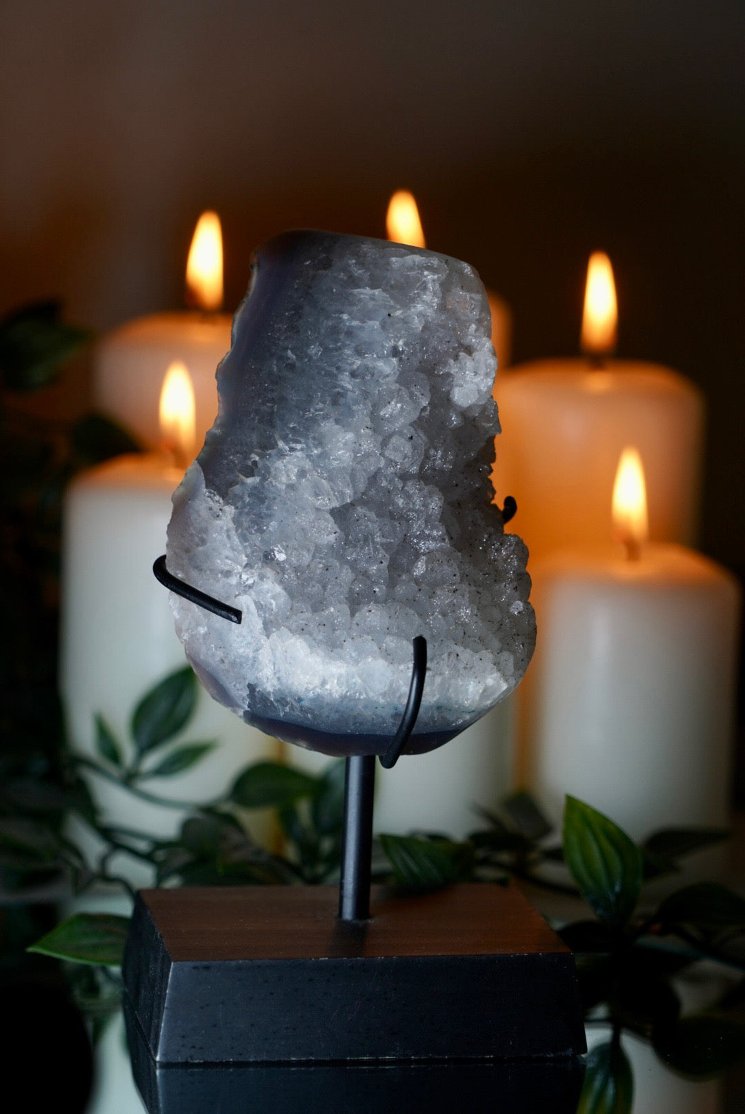 Quartz Cluster on Custom Stand