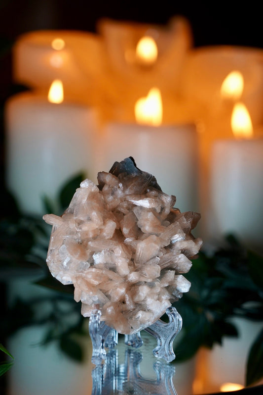 Stilbite Cluster on Stand