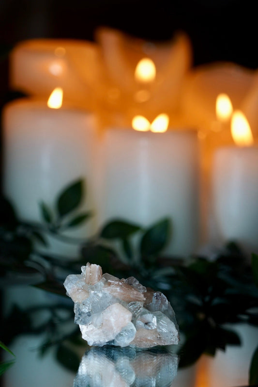 Apophyllite with Stilbite Cluster