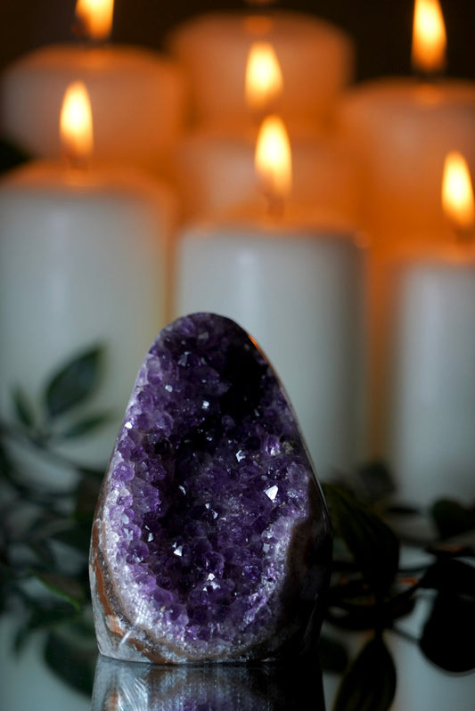 Amethyst Cluster - Cut Base and Polished