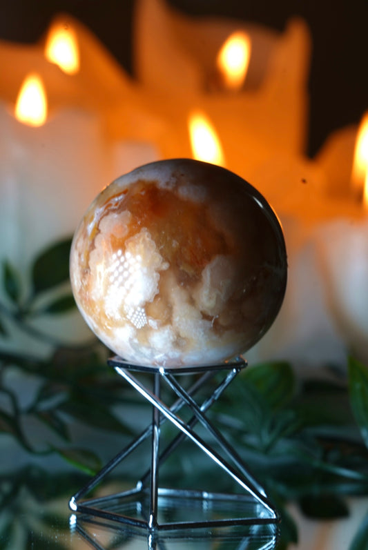 Flower Agate Sphere (55mm)