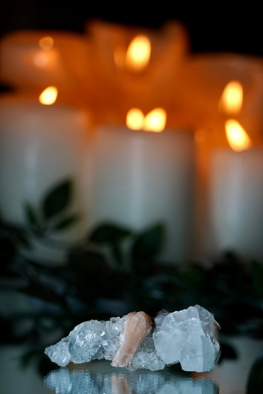 Apophyllite with Stilbite Cluster