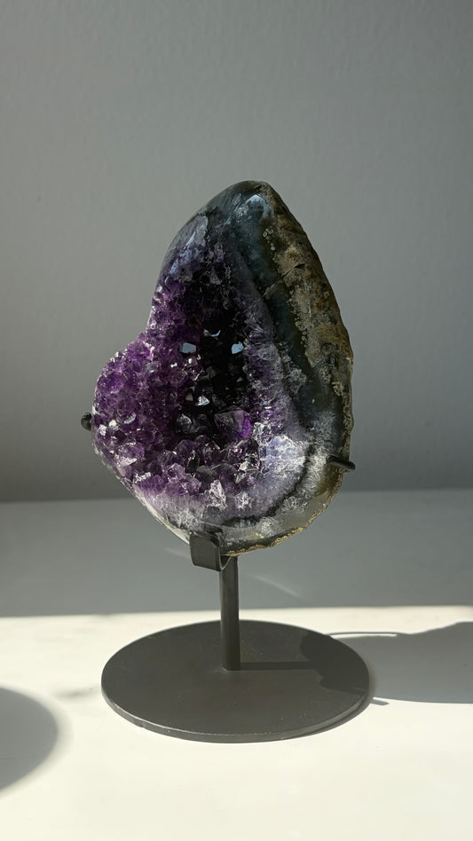 AAA Grade Uruguayan Amethyst on custom stand
