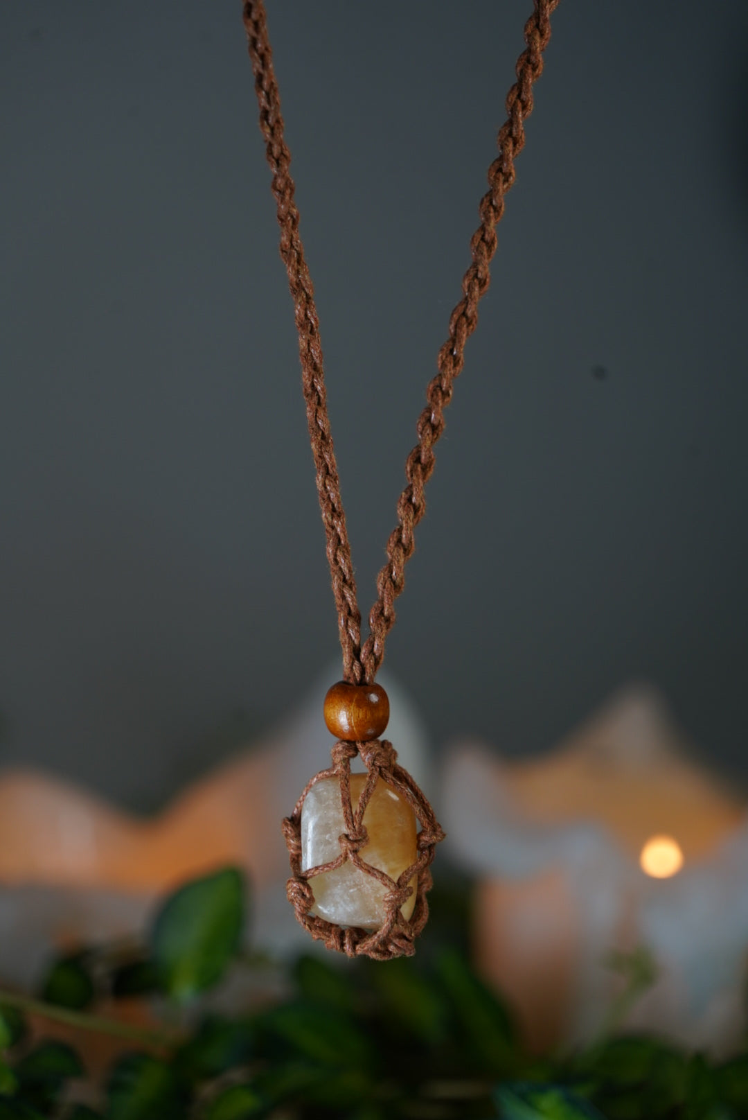 Hand Made Adjustable Yellow Calcite Necklace