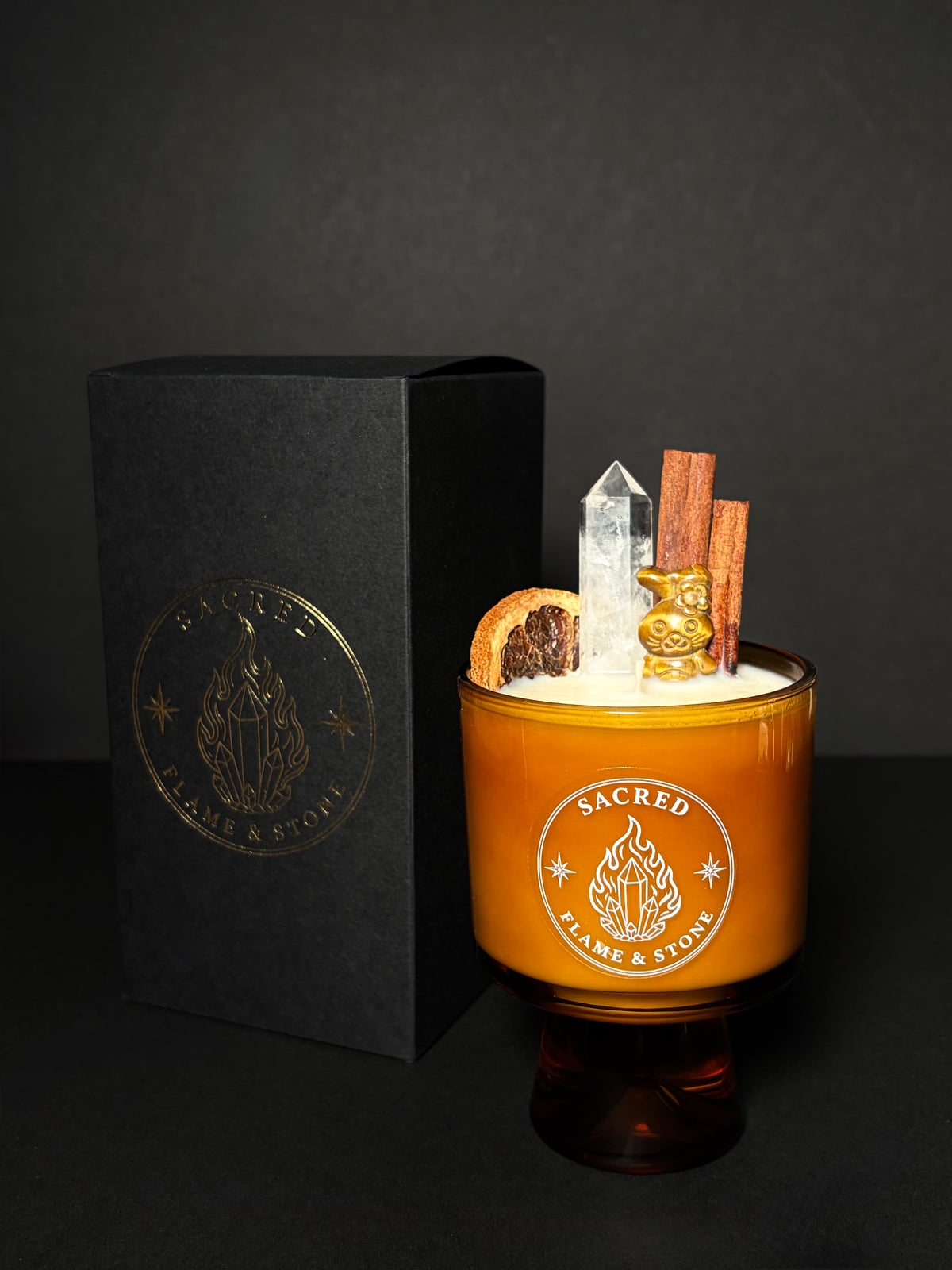 Sandalwood and Vanilla Crystal Soy Wax Candle