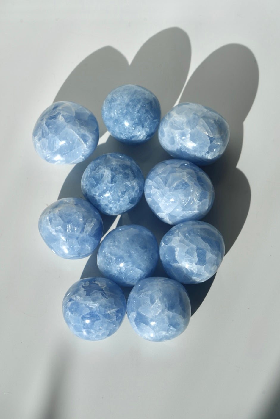 Assorted Blue Calcite Rounded Tumbles