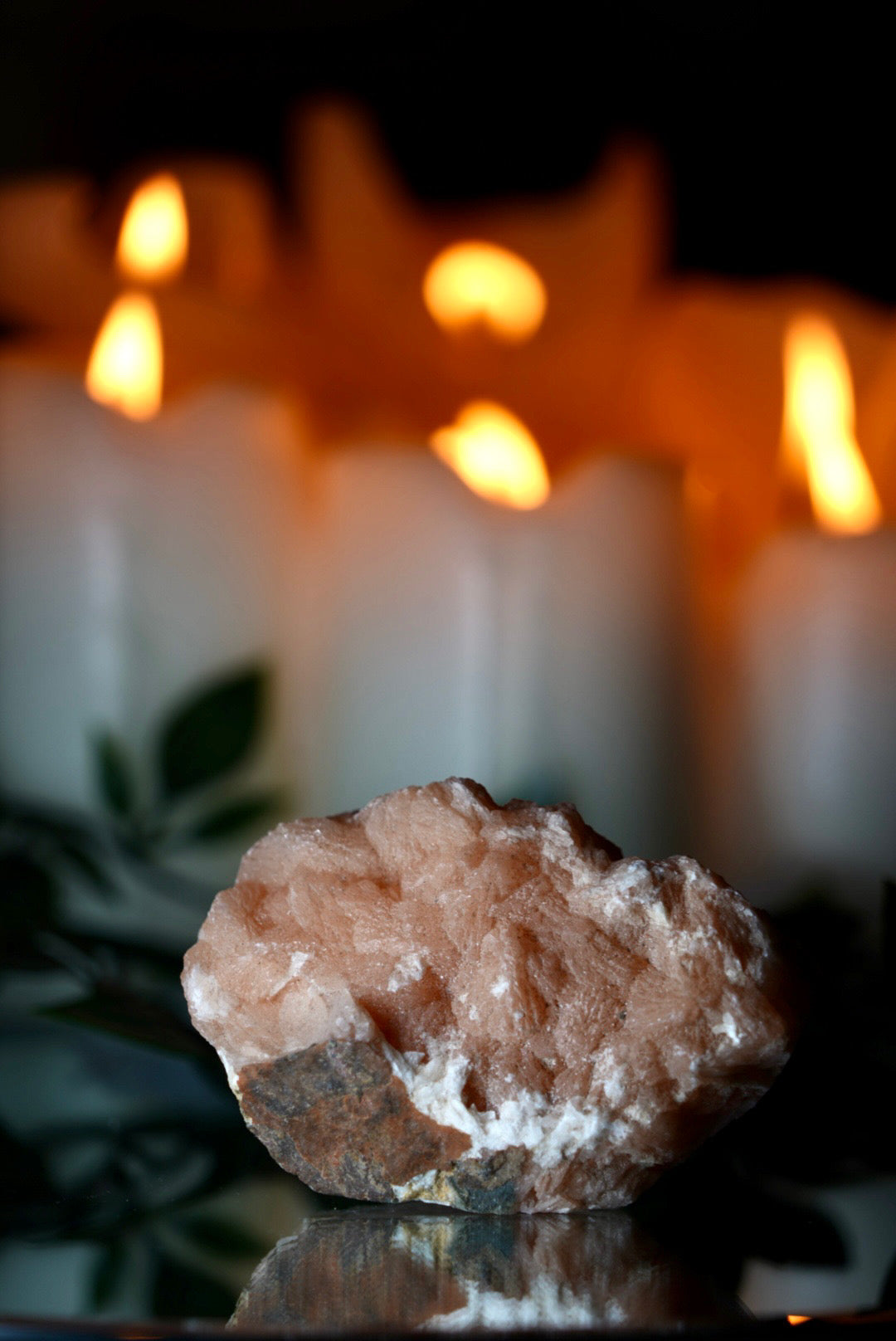 Peach Stilbite Cluster