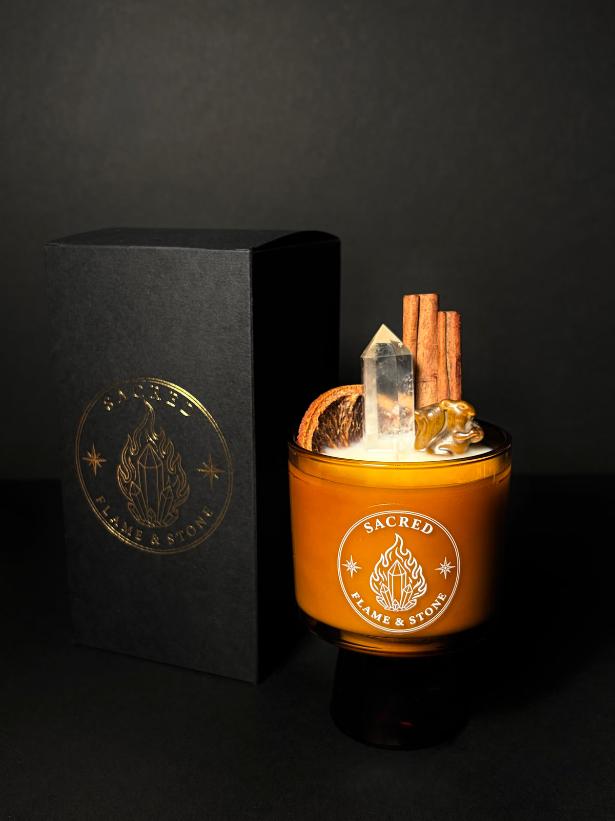 Sandalwood and Vanilla Crystal Soy Wax Candle