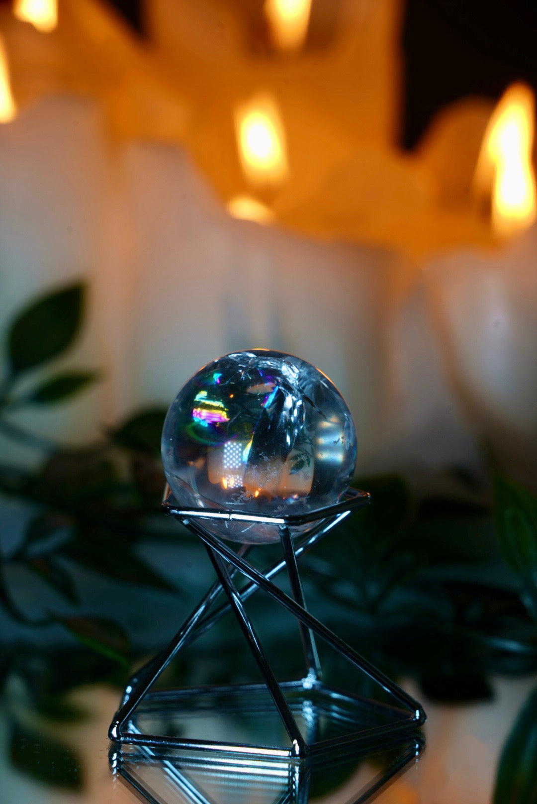 Rainbow Clear Quartz Sphere 35mm