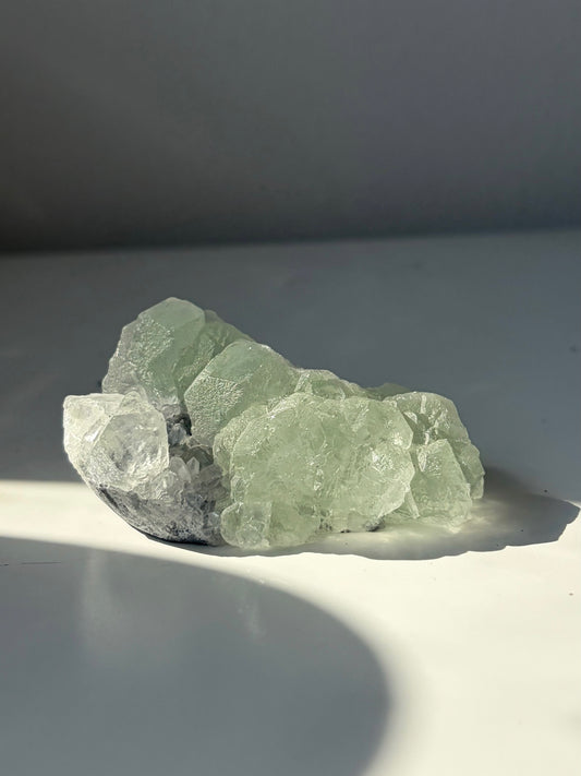 Fluorite in Quartz Cluster