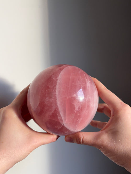 1.9kg Star Rose Quartz Sphere with stand