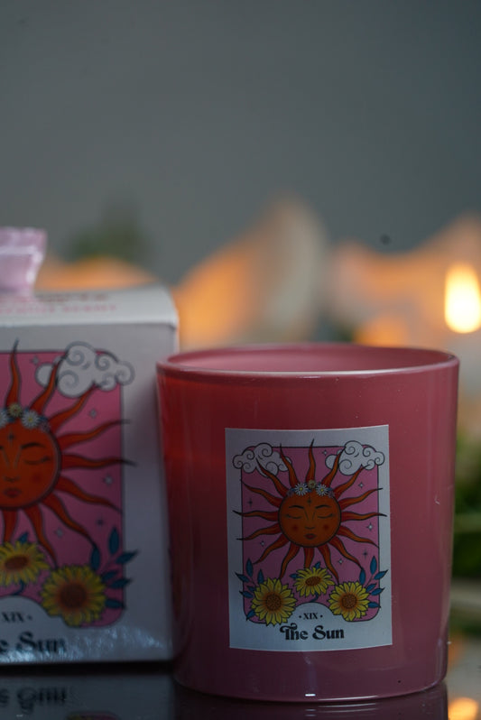 Rose Quartz Chip Candle