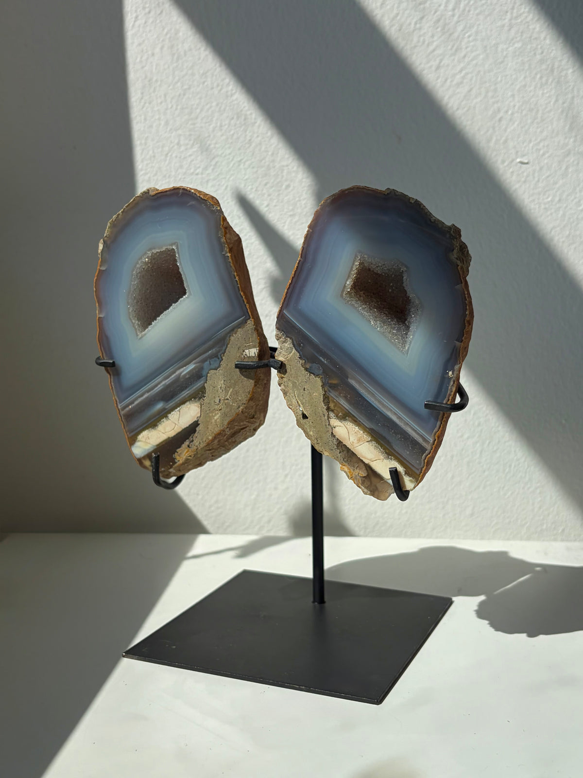 1.7kg Agate Geode on Custom Stand