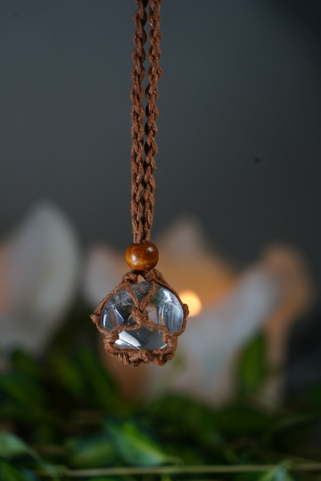 Hand Made Adjustable Clear Quartz Necklace