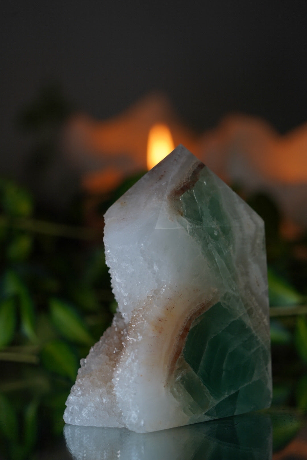 Green Fluorite Cluster Tower