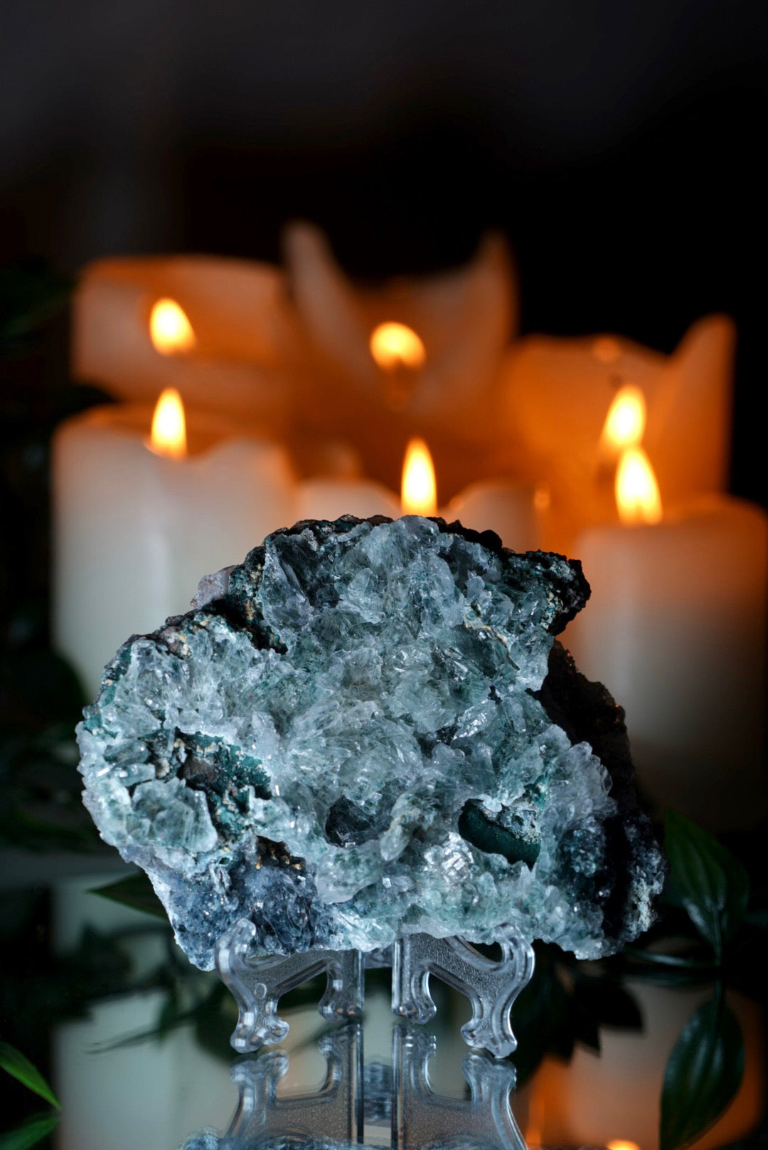 Green Flower Amethyst Cluster