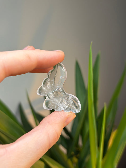 Clear Quartz Butterfly Carving