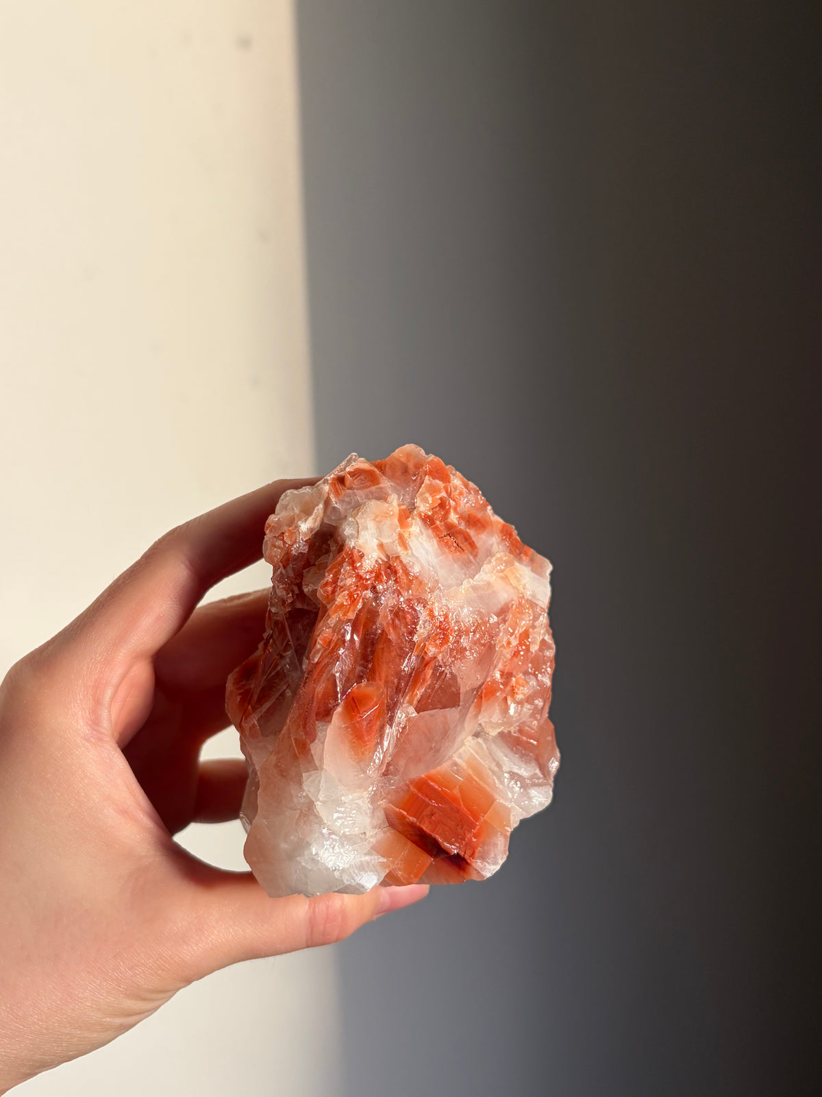485g Raw Red Polished Calcite