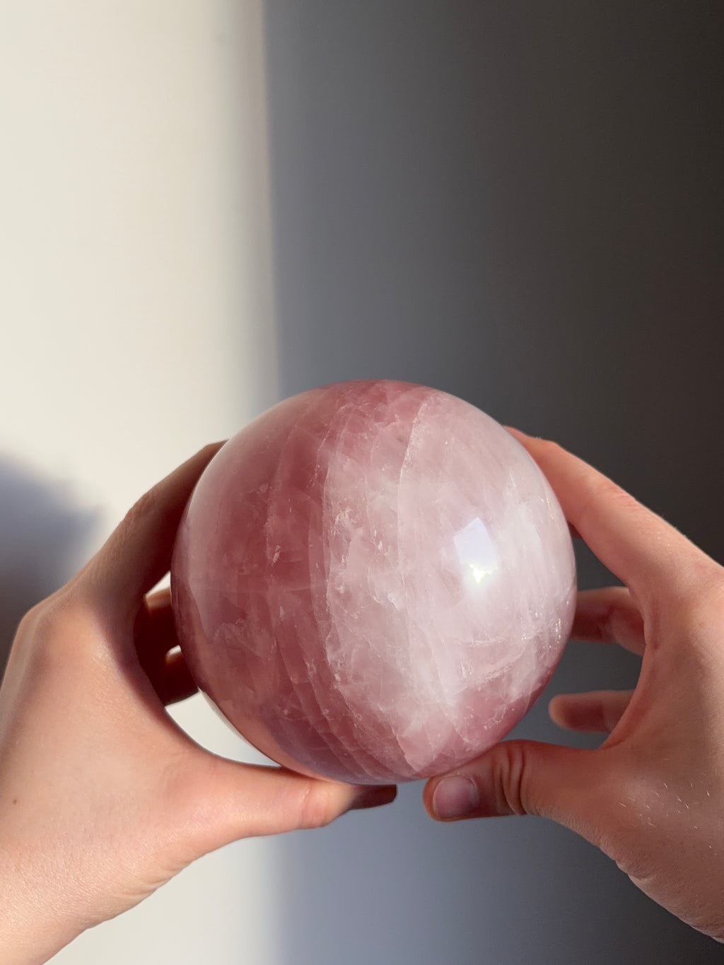 1.9kg Star Rose Quartz Sphere with stand