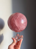 1.9kg Star Rose Quartz Sphere with stand
