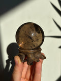 55mm Smokey Quartz Sphere with stand